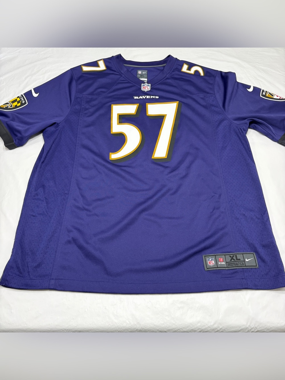 Nike On Field CJ Mosley #57 Purple Baltimore Ravens Football Jersey Men’s XL
